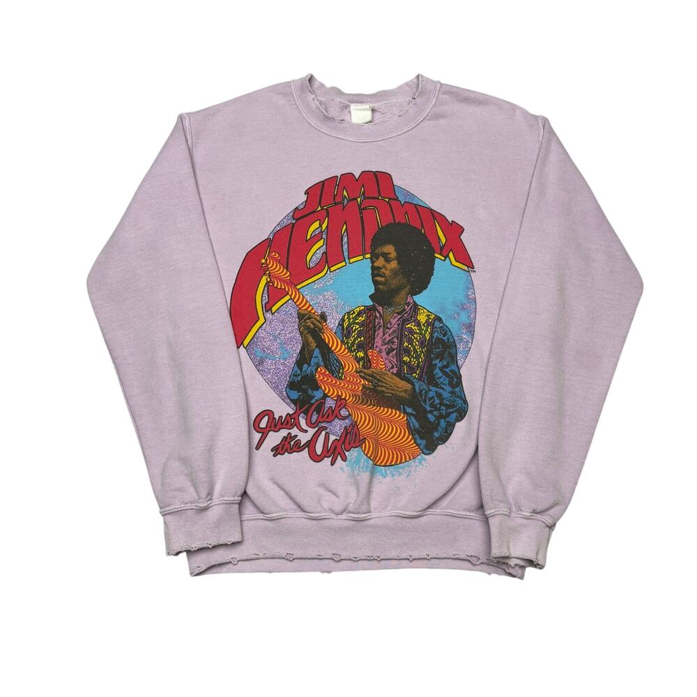 Madeworn Jimi Hendrix Just Ask The Axis Sweatshirt XS Vintage Grunge